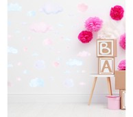 PASTELOWE Zidne naljepnice Oblaci, roza