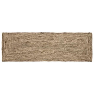Tepih isprepleteni, dimenzije 80 × 250 cm, juta, prirodna i crna