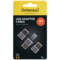 INTENSO adapter USB-C na USB-A OTG C480A, 3 kom.