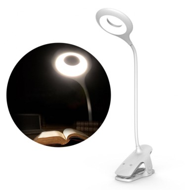 MG READING LED Lampa za čitanje s klipom + USB-C kabel, bijela