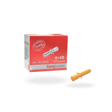 Plastična tipla 8x40 mm 100/1