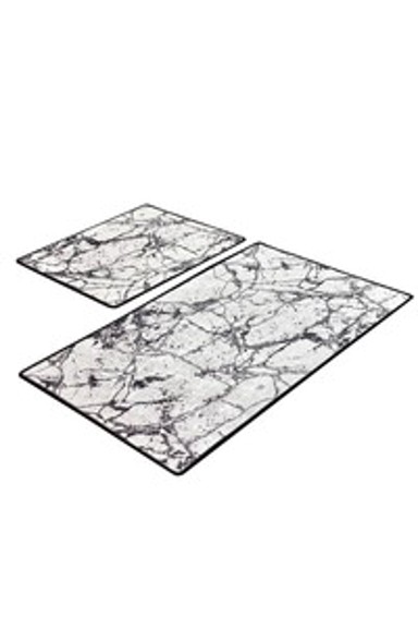 Kupaonski set tepiha Marble 50x60cm i 60x100cm, 2/1, bijeli