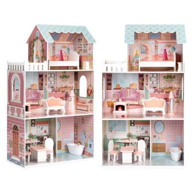 ECOTOYS Velika kućica za Barbie lutke 3 etaže