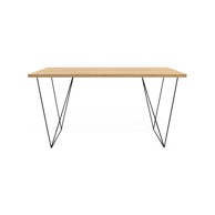 TEMAHOME Radni stol u hrastovom dekoru s crnim nogama Flow 140x75 cm