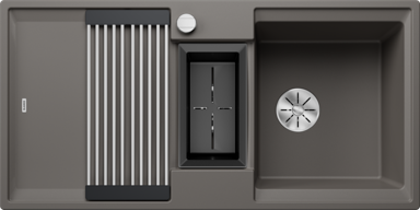 BLANCO Sudoper Adira 6 S InFino Silgranit sklopiva rešetka + kadica, s dalj.upr. - vulkan sivi