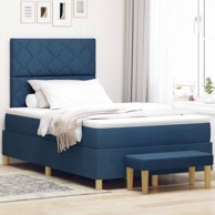 Box Spring krevet s madracem, plavi, 120x200 cm
