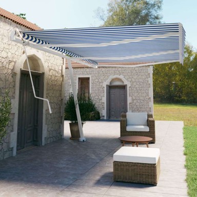 Samostojeća automatska tenda 600x350 cm, plava i bijela