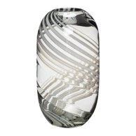HÜBSCH Vaza siva staklena Lara, visina 28 cm