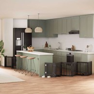 Vrata za pse s vratašcima 12 panela sklopiva 600 cm drvo topole 50 x 60 x 2 cm, crna