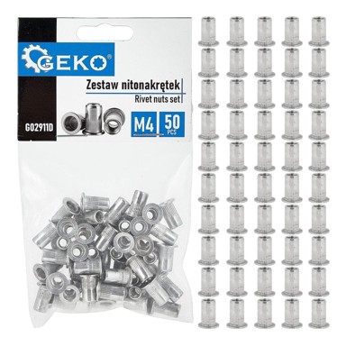 GEKO Set aluminijskih zakovičnih matica M4 0,5-2,0 50 kom