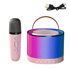 Karaoke komplet K52 RGB Bluetooth zvučnik i mikrofon, bežični, rozi