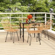 5 dijelni vrtni blagovaonski set od poliratana, 80 x 80 x 74 cm