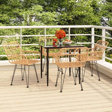 5 dijelni vrtni blagovaonski set od poliratana, 80 x 80 x 74 cm