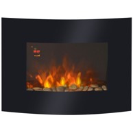HOMESTAR zidni električni kamin 65 × 11,4 × 52 cm, crni