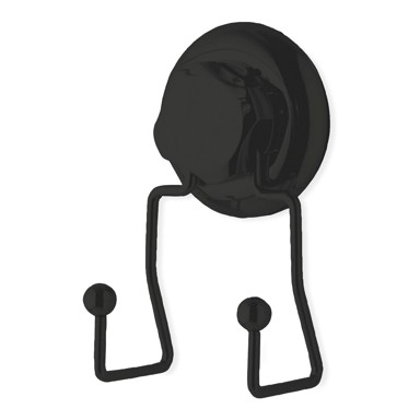 COMPACTOR Crna samoljepljiva dvostruka kukica Bestlock Black