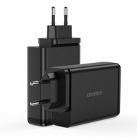 CHOETECH Punjač GaN, 2×USB-C + 2×USB, 140W, crni