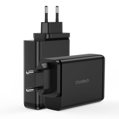 CHOETECH Punjač GaN, 2×USB-C + 2×USB, 140W, crni