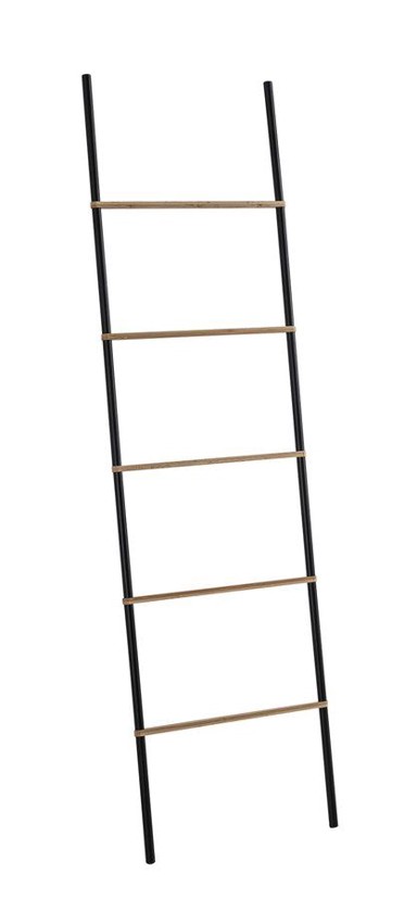 GEDY Stalak za ručnike, 450 x 1610 mm, crni, bambus