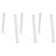 Noge za blagovaonski stol V-oblika 3 kom bijele 90x(72-73,3) cm