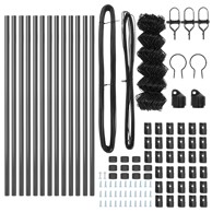 Ograda od lanca s 13 stupova 0.4x25 m galvanizirani čelik,siva  