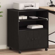 Stalak za pisač s kotačima, 60x48x74 cm, crni hrast