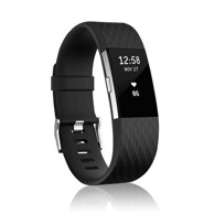 BSTRAP Remen Silicone Diamond (Large) za Fitbit Charge 2, crni
