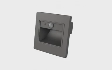 LED svjetlo za stepenice, kvadratno, 1 W, 3000 K, IP20, senzor, sivo