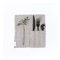 LINEN TALES Komplet od 2 bež lanena ubrusa za pribor za jelo 