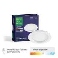 GREEN TECH Ugradni LED panel 3 W 3 CCT okrugli