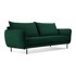 COSMOPOLITAN DESIGN Tamnozelena baršunasta sofa 160 cm Vienna, 160x92x95 cm