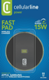 CELLULARLINE Bežični punjač, ​​15 W, crni