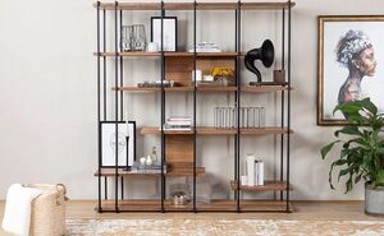 Polica za knjige COOPER, oraha