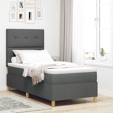 Boxspring krevet s madracem, 100x200 cm, sivi