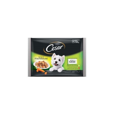 CESAR Multipack meso i povrće u želeu vrećice 4x100g