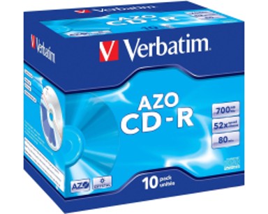VERBATIM CD-R medij, DataLife+ Crystal, 52×, 700 MB, JC, 10 kom