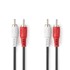 NEDIS Stereo audio kabel 2x RCA muški 2x RCA muški niklani 1 00 m okrugli crni kutija