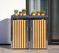 WESTMANN Spremište za 2 kante za smeće Planta, 2 x 240 l, 84 x 134 x 124 cm, srebrna