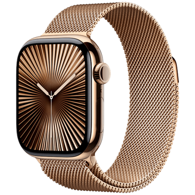 APPLE Watch Series 10 4G, 42mm, zlatna, zlatna Milanaise narukvica, M