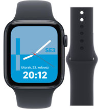 APPLE Pametni sat Apple Watch SE 3 GPS + Cellular, 44 mm, Midnight aluminijsko kućište, Midnight Sport Band M/L