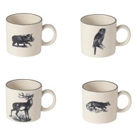 COSTA NOVA Crne/bež šalice u setu 4 kom od kamenine 350 ml Elements 