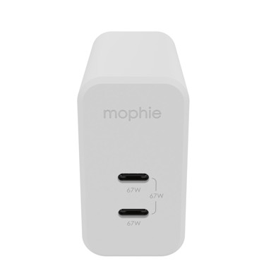MOPHIE Punjač zidni, GaN, USB-C PD Dual, 67W, bijeli, 2×USB-C