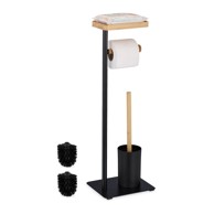 NORTHIX Samostojeći WC set s bambusom i metalnim držačem četke