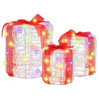 Dekoracija poklon kutije, 3 kom, šarena, 20×20×21 cm, akril