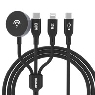 DUDAO Kabel 3u1 USB-C na USB-C / Lightning / Apple Watch, PD 100W, 1.2 m, crni