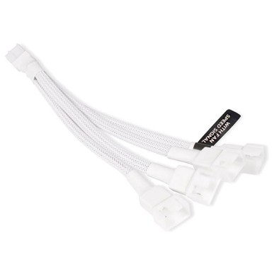 ALPHACOOL Kabel za računalni ventilator Y Splitter 4-pin to 4x 4-pin PWM 15cm, bijeli 18728