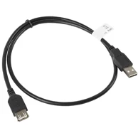 LANBERG USB kabel CA-USBE-10CC-0007-BK, USB 2.0, USB A, crni, 0.7m