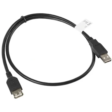 LANBERG USB kabel CA-USBE-10CC-0007-BK, USB 2.0, USB A, crni, 0.7m
