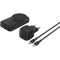 BELKIN Punjač UltraCharge WIZ038kqBK, bežični, Qi2, 25W, magnetski 2-u-1, crni
