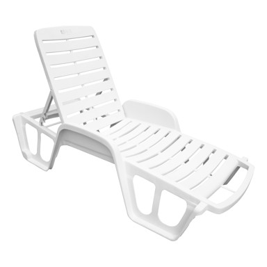 IPAE PROGARDEN Plastična ležaljka Letino Fisso 71x192x100 cm bijela