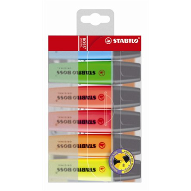 STABILO Marker BOSS ORIGINAL, dlijeto vrh, 6 kom, višebojni
